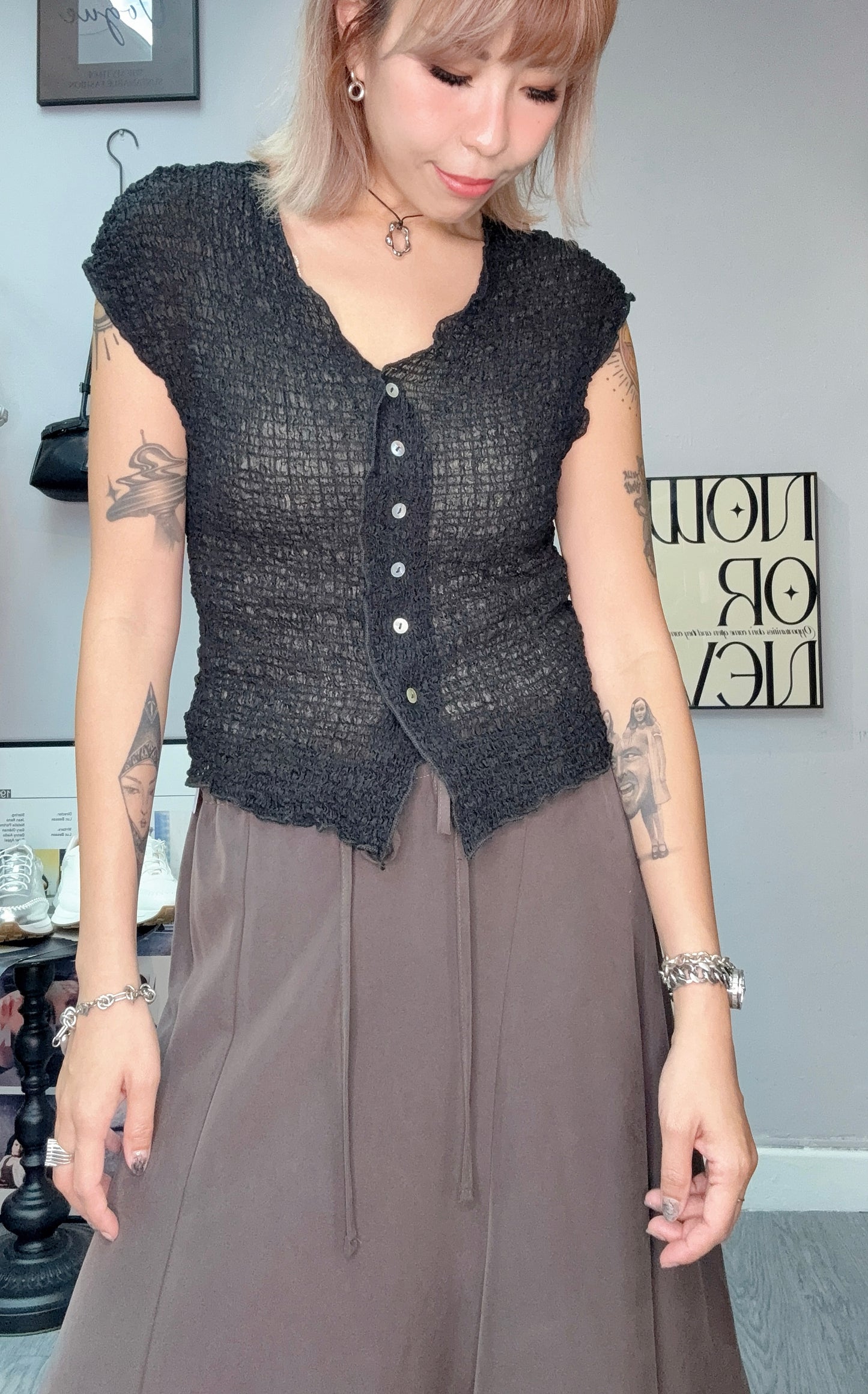 Embossed pattern blouse #00647