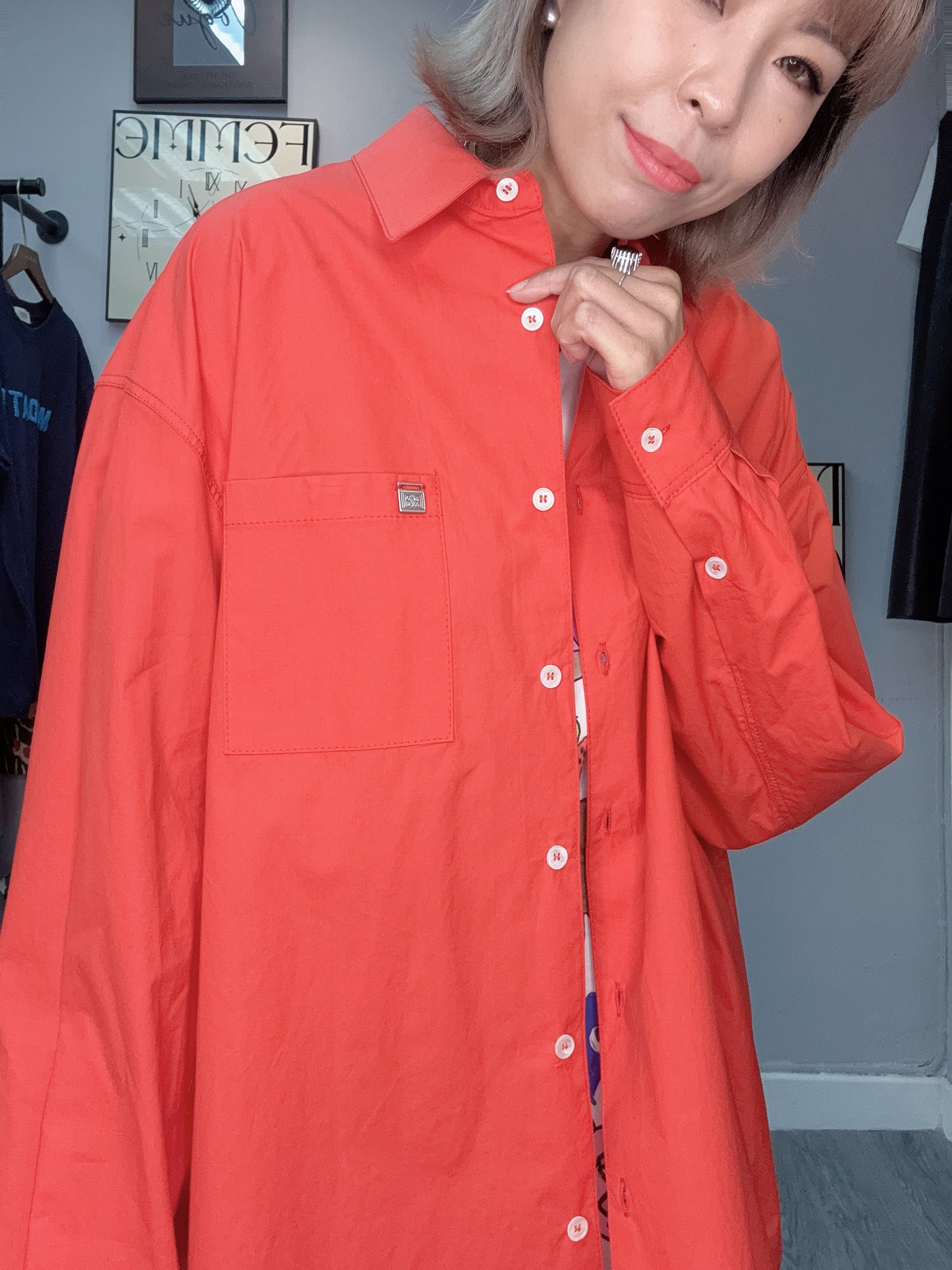 （🏷️-30%）Silver tag long shirt #00405