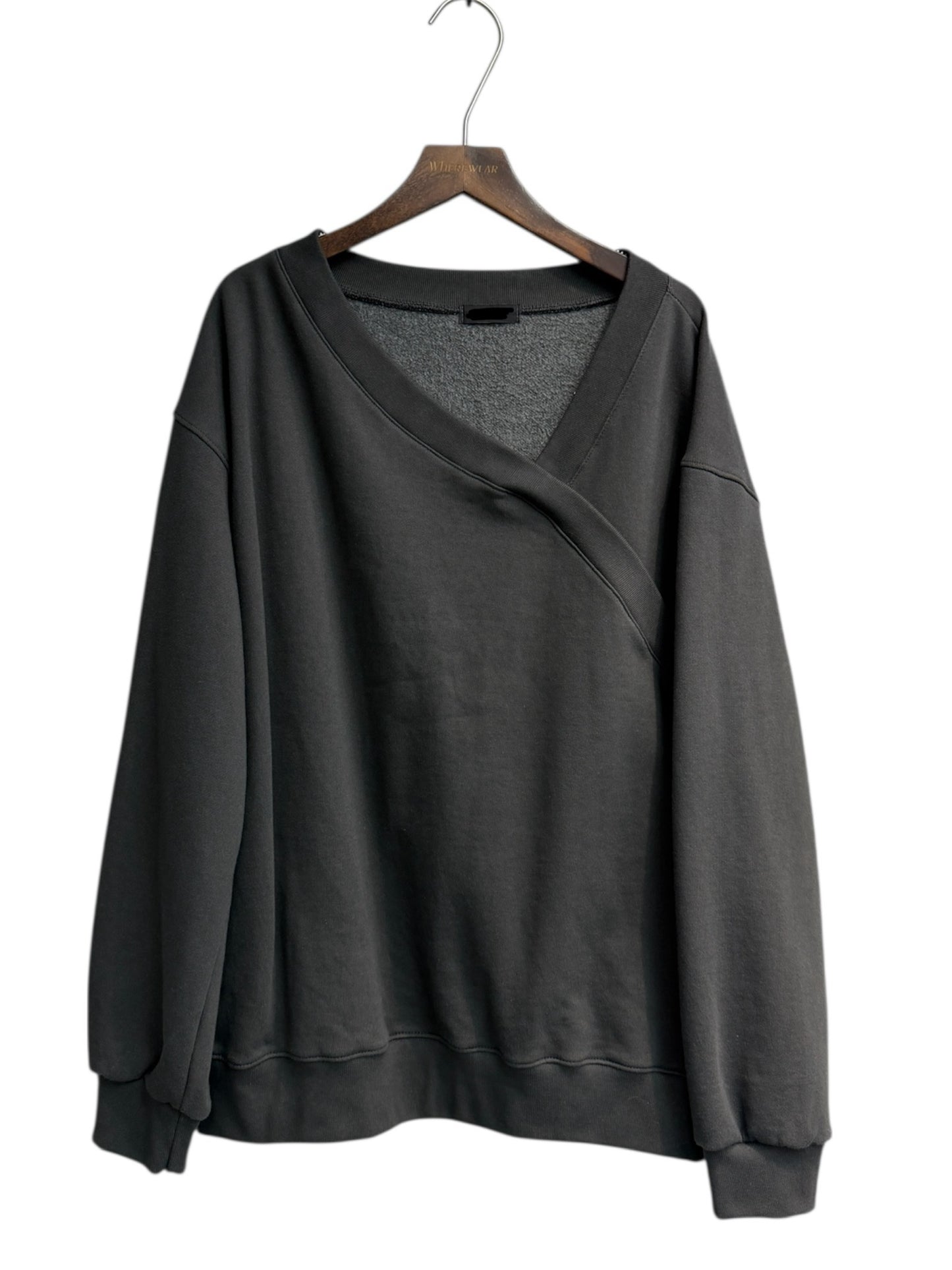 V neck fleece sweater #00058