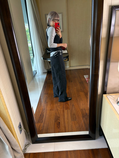 Double strap fake two pieces tee