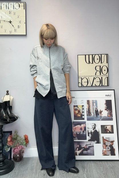 Stand collar cotton zip jacket