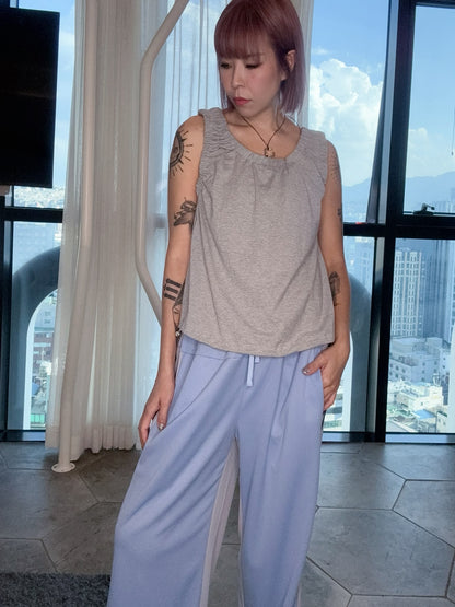 Plain drawcord hem tank #00799