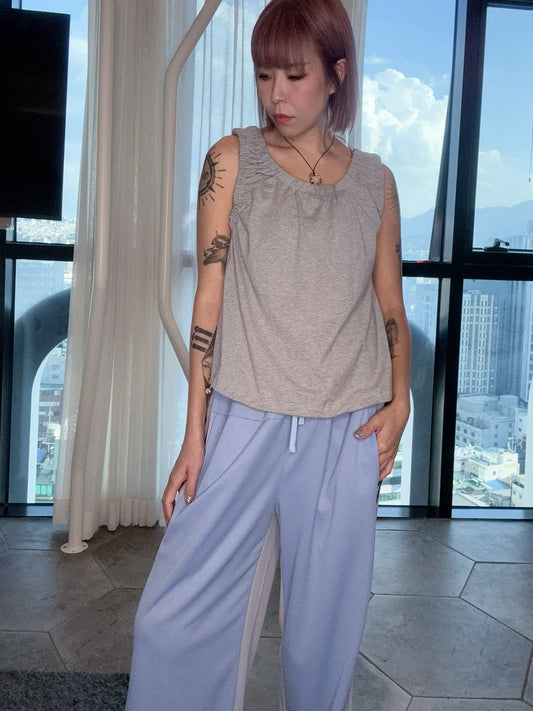 Plain drawcord hem tank #00799