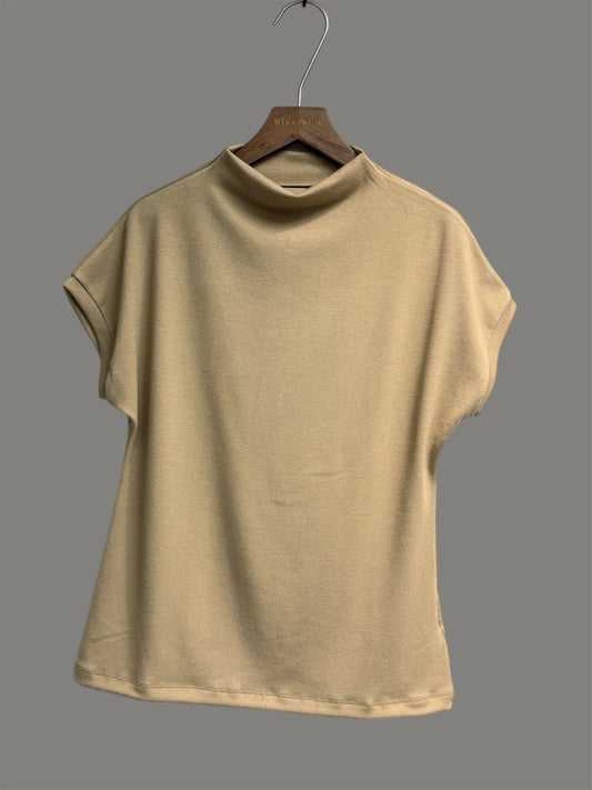 Half stand collar short sleeves tee #00019