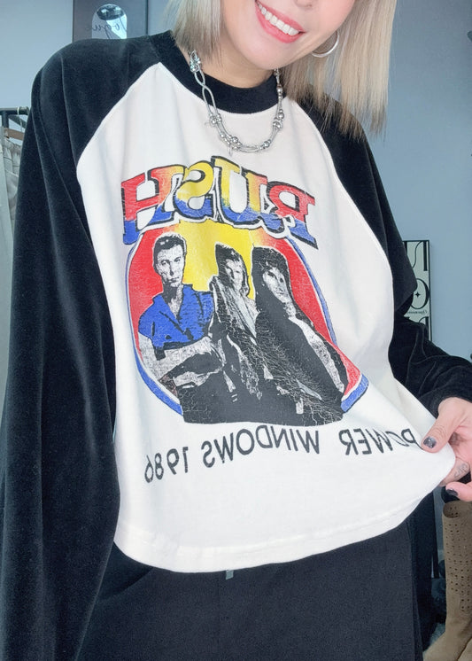 Raglan sleeves suede tee #00136