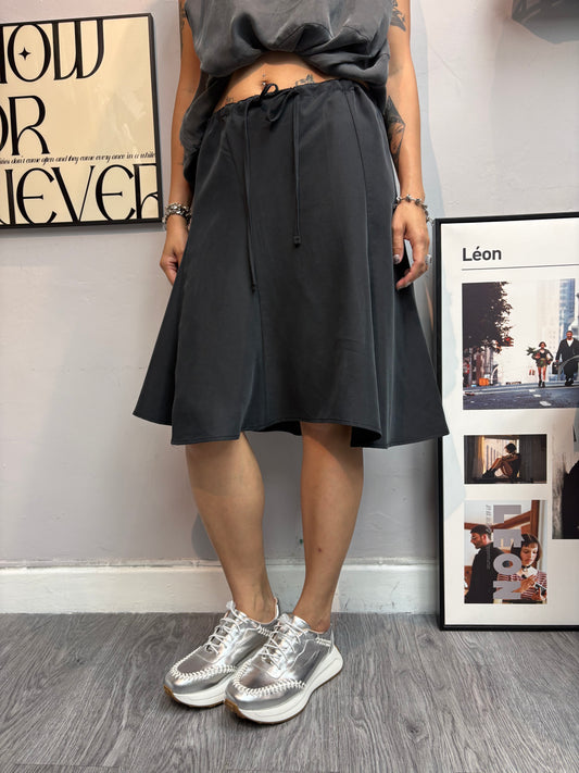 Rope waist washing silk skirt #00614