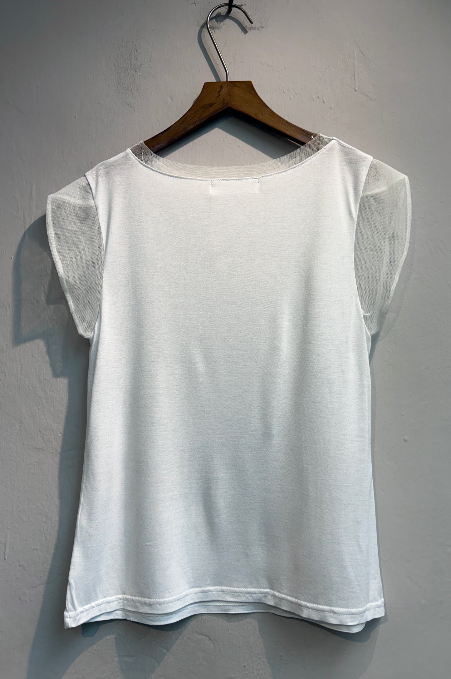 Mesh sleeveless tee #00721