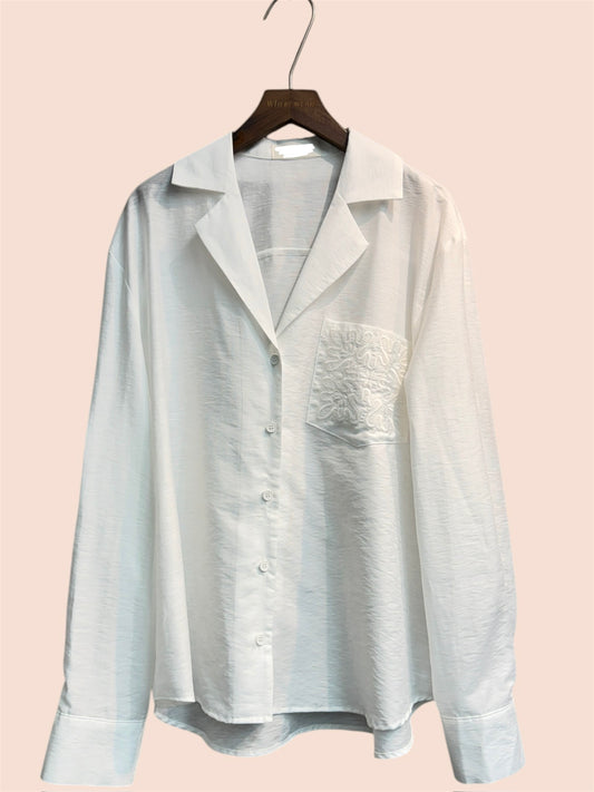 Embroidery pocket shirt #00345