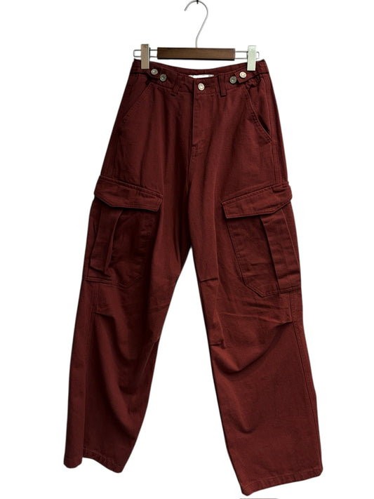 (-30% off)buttons waist cargo pants #00211