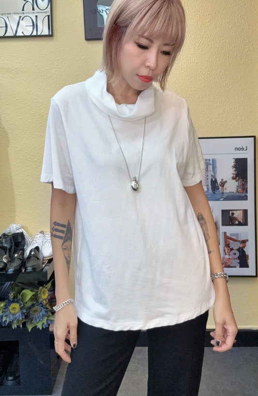 Mock neck short sleeve tee #00895