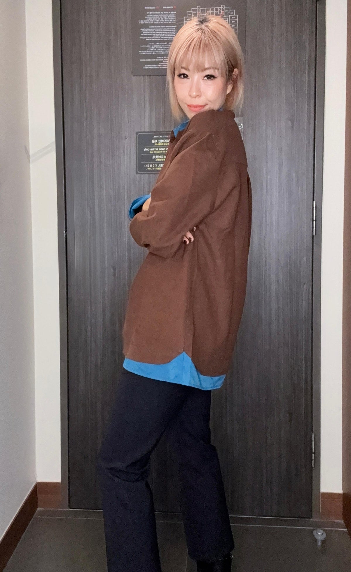 Fake two pieces long shirt #00990
