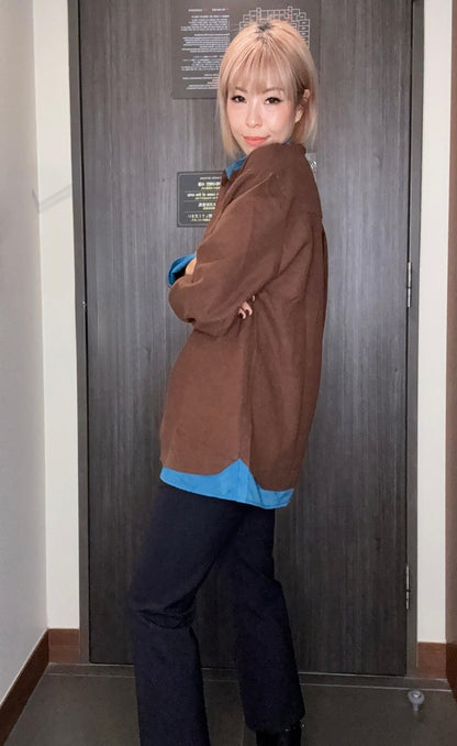 Fake two pieces long shirt #00990