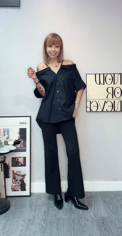 Off shoulder cami shirt #00712