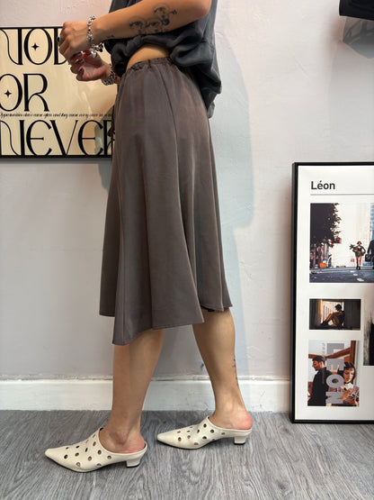 Rope waist washing silk skirt #00614