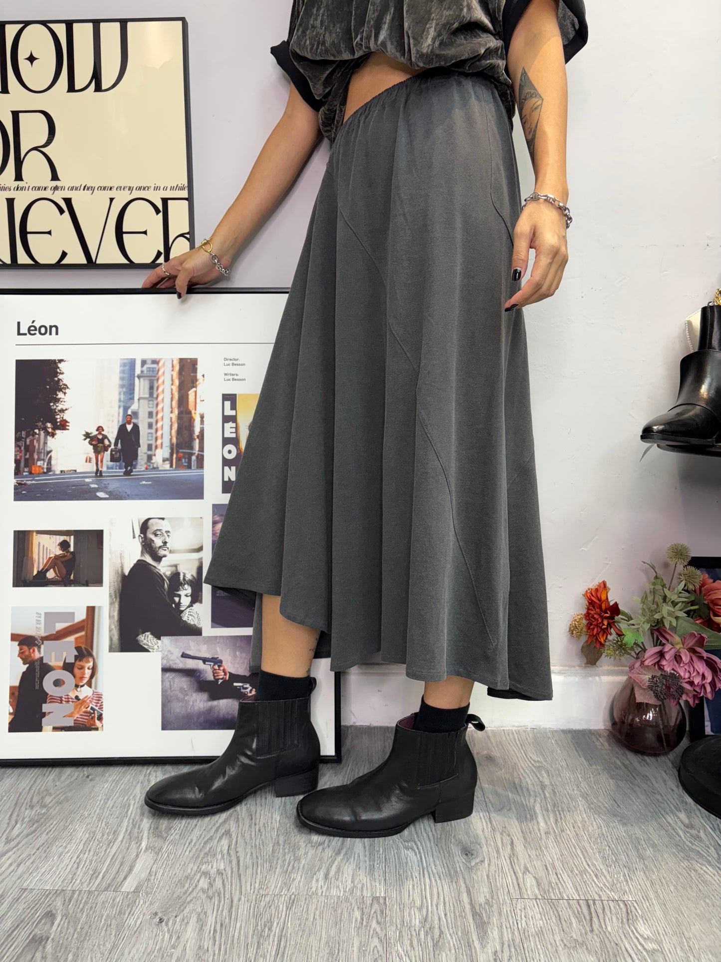 Washing cotton skirt#00026