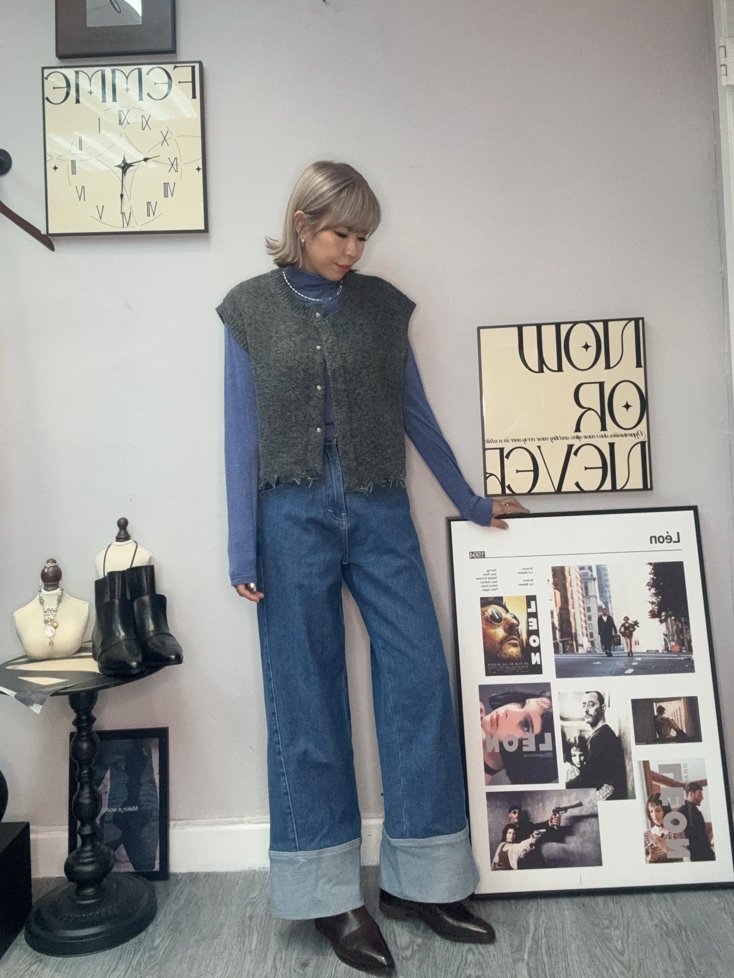 Back slip jeans #00068