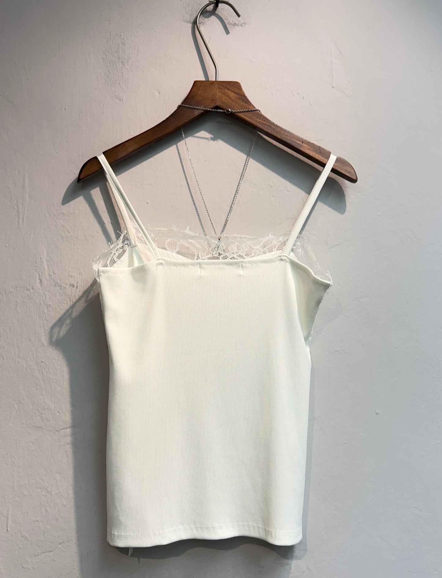 Front lace rib cami #00745