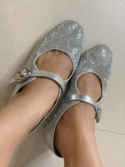Glittering silver ballet shoes(pre order 7-21days)