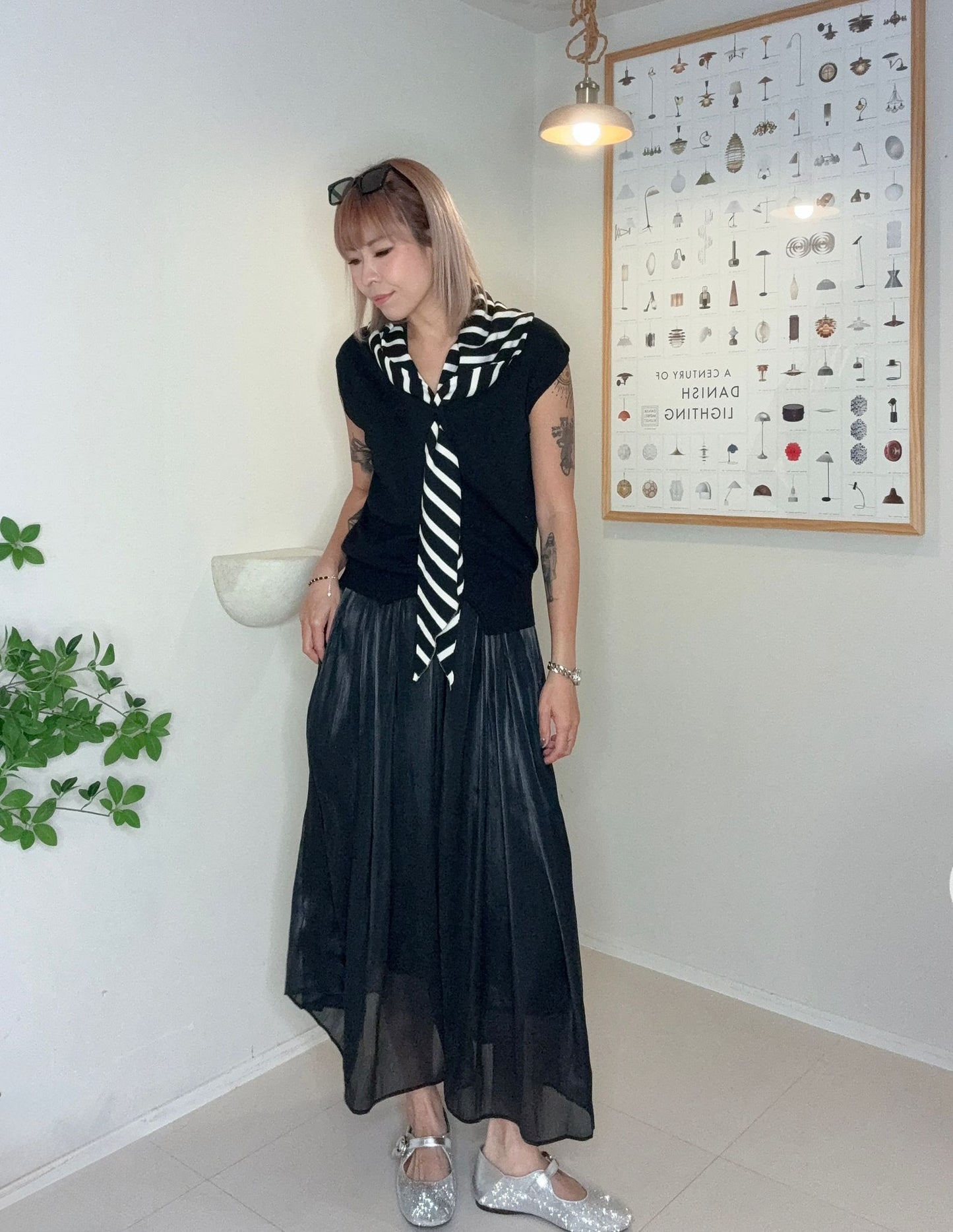 Full elastic satin skirt #00695