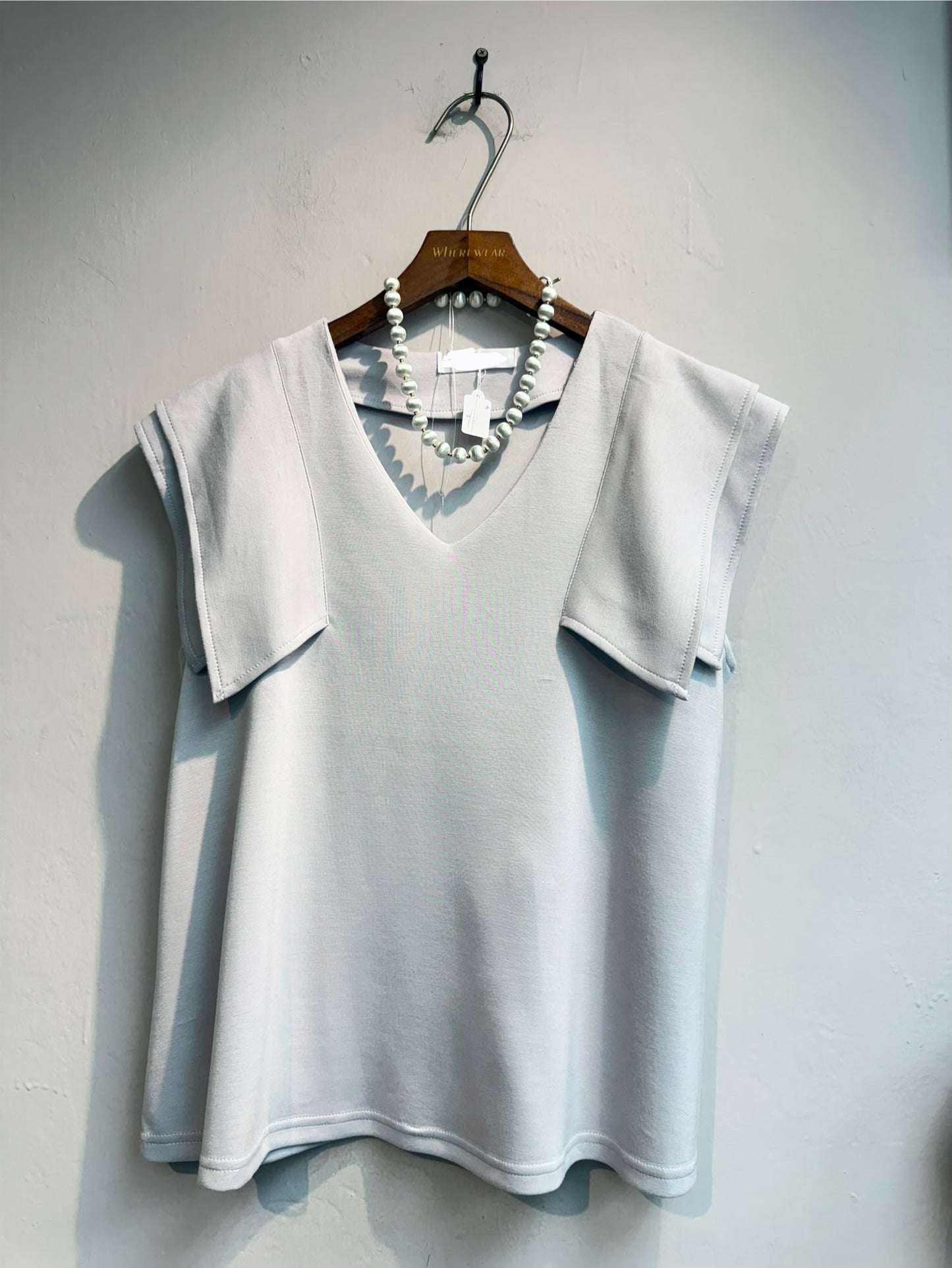 Space cotton v neck top #00652