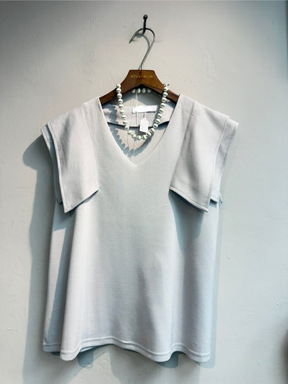 Space cotton v neck top #00652