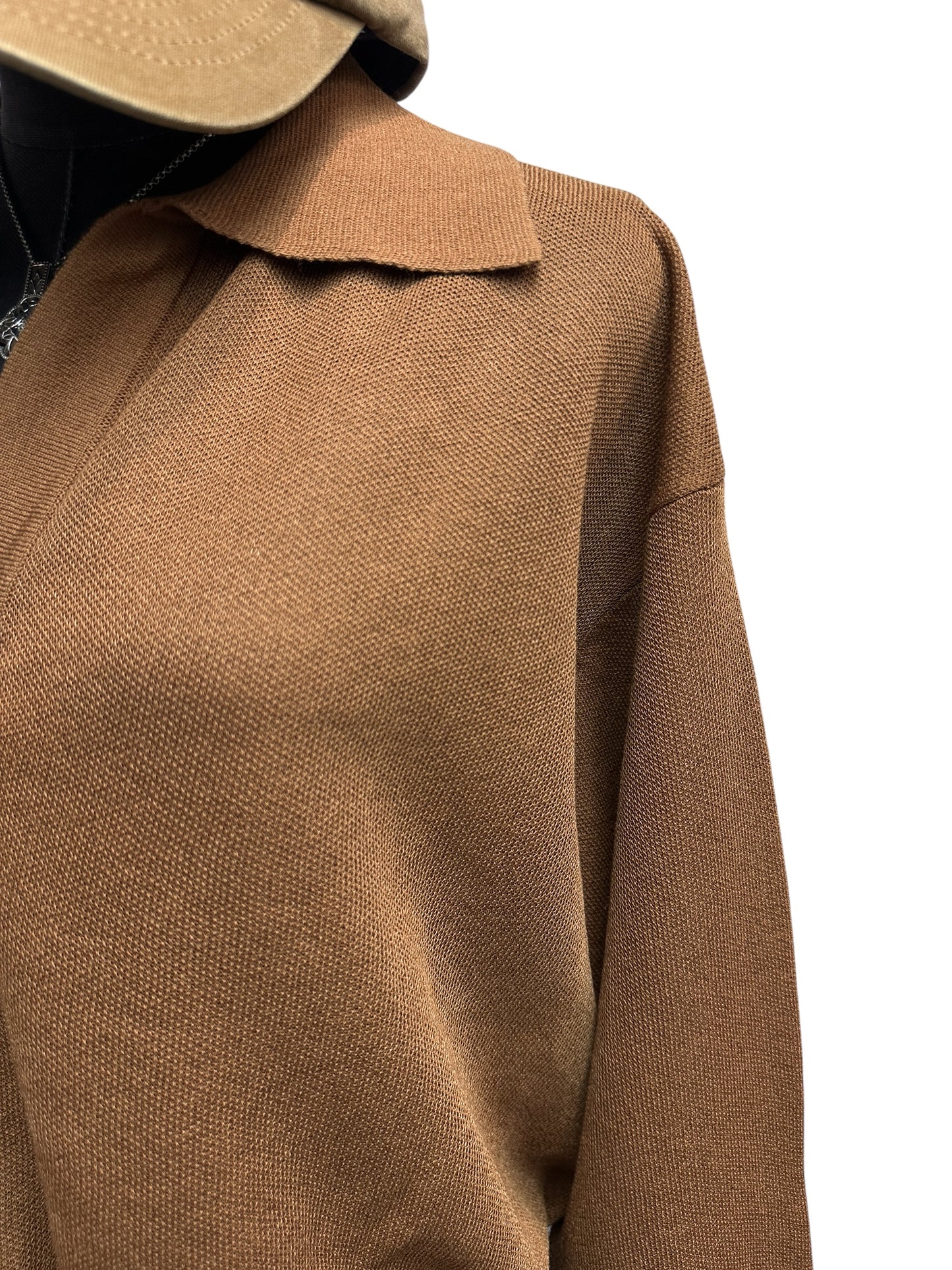 Polo knit long sleeves top