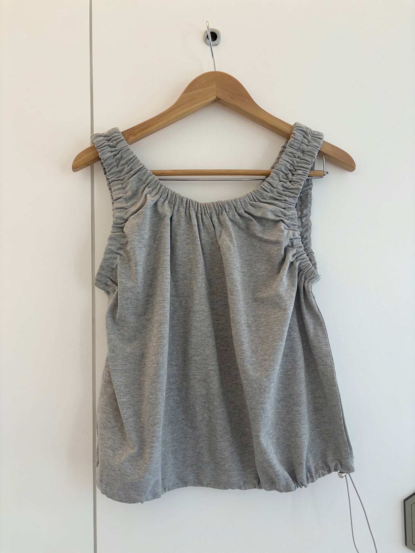 Plain drawcord hem tank #00799