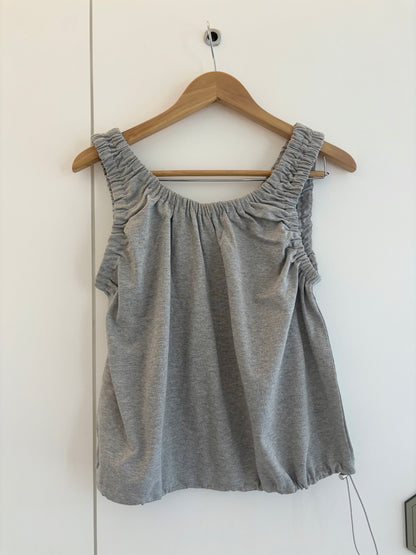 Plain drawcord hem tank #00799
