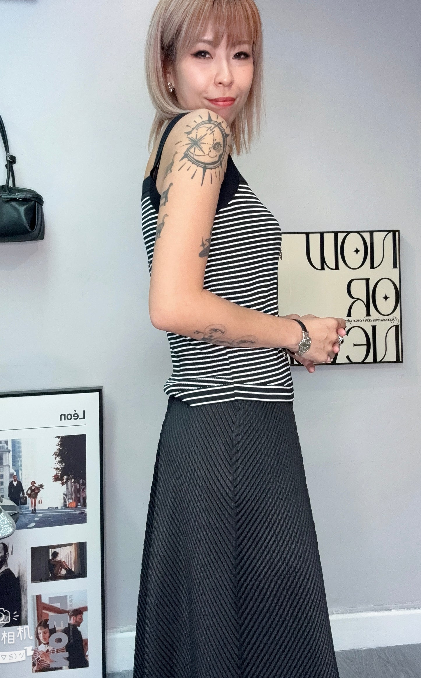 Striped knitted tank top #00725