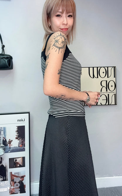 Striped knitted tank top #00725