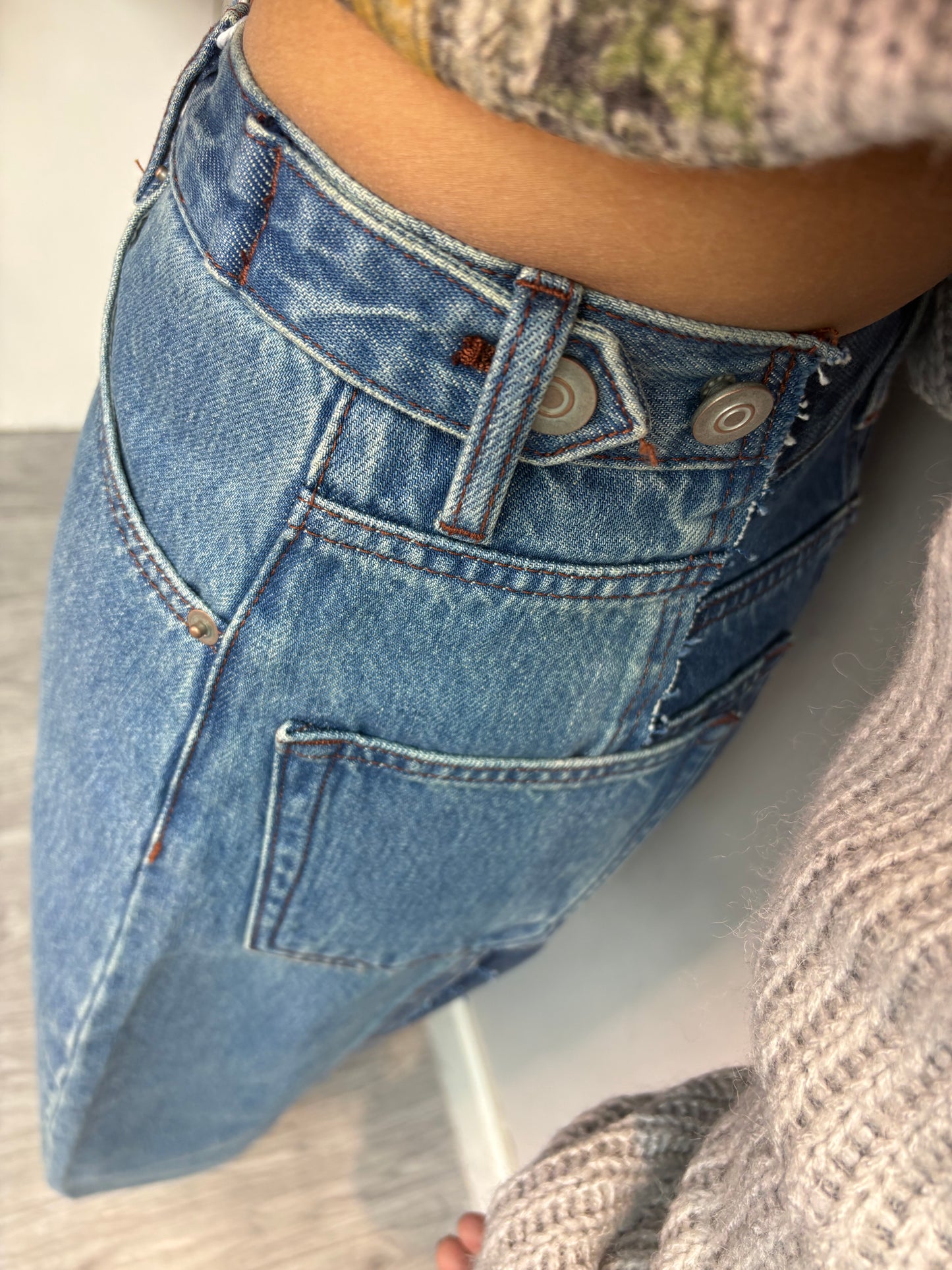 Two tone jeans #00076