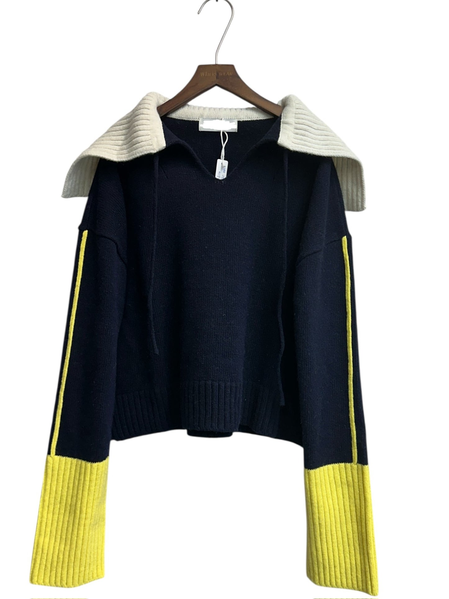 V neck oversize wool top