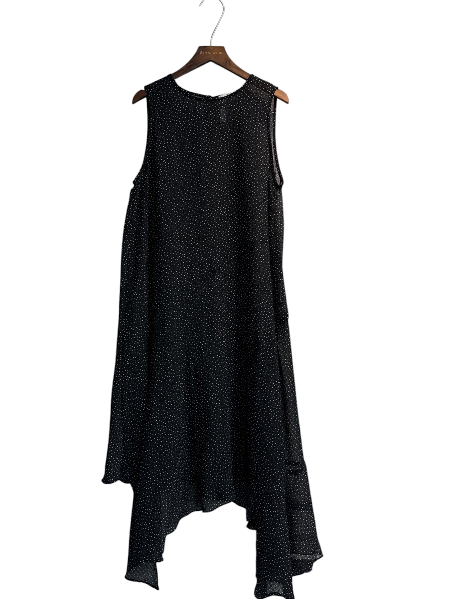 Pol dot chiffon vest one piece #00607