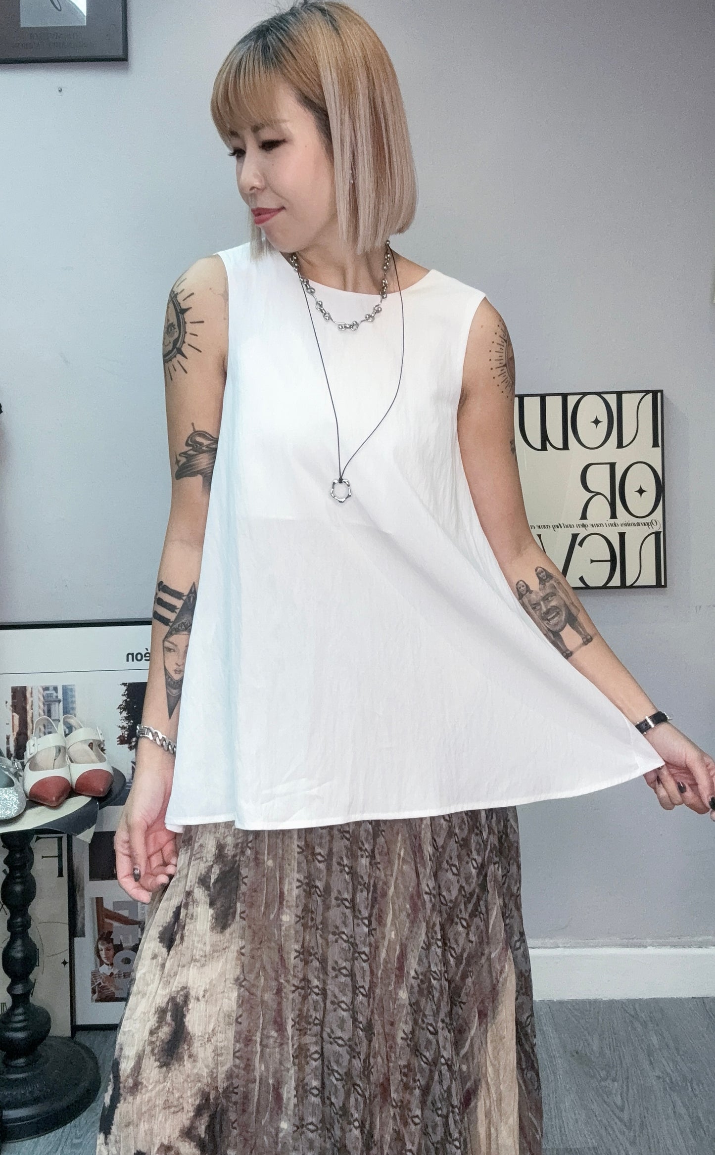 (-30%)Back knot tank top #00553