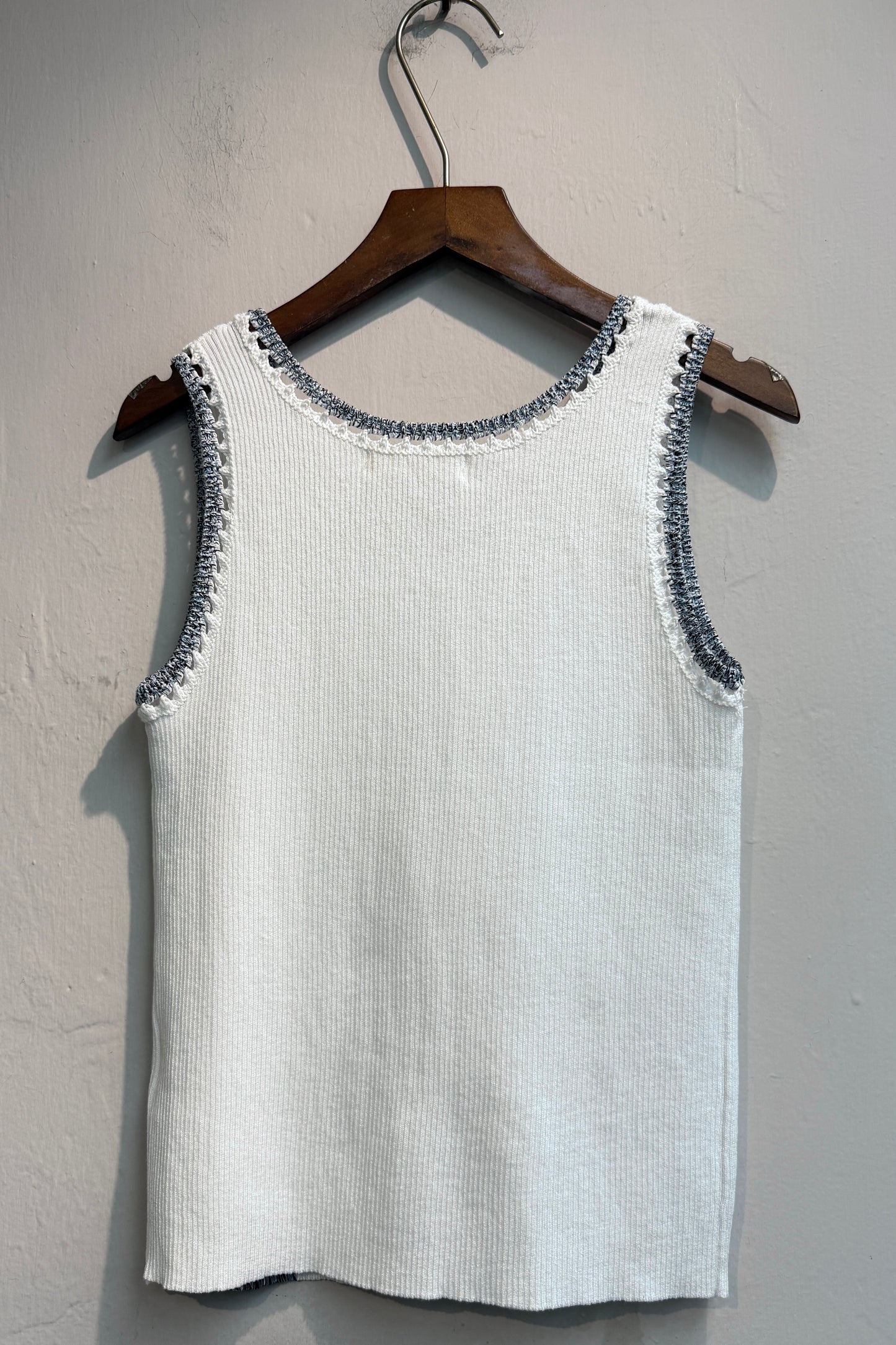Tweed collar knit tank #00664