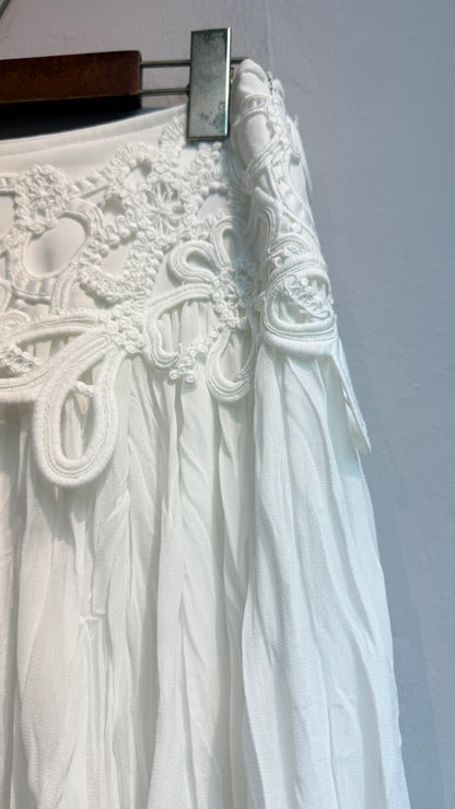 Embroidery waist chiffon skirt #00689