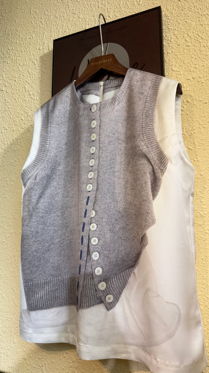 Silky printed sleeveless #00933