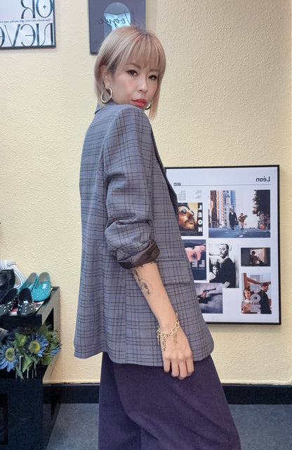 Checkered blazer #00971