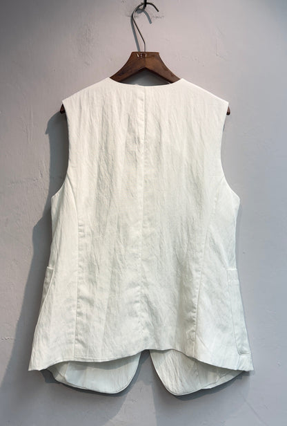V neck side pocket vest outer #00565