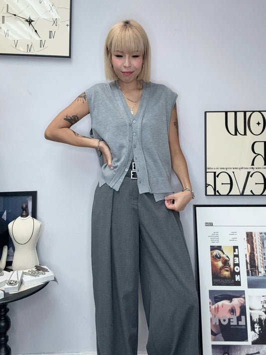 Fake two pieces vest knit