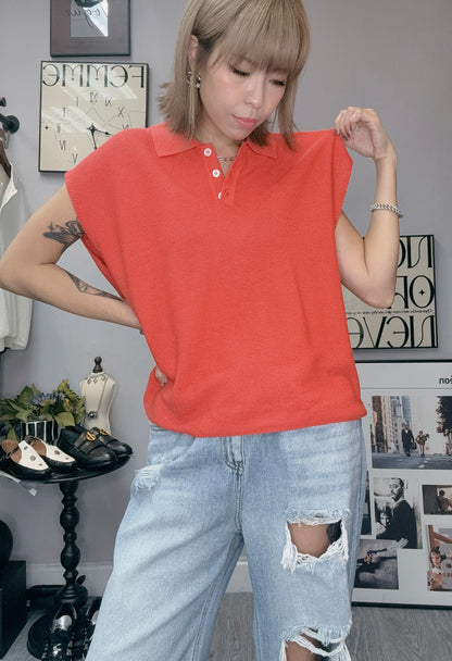 (-30%off)Polo Knitted top