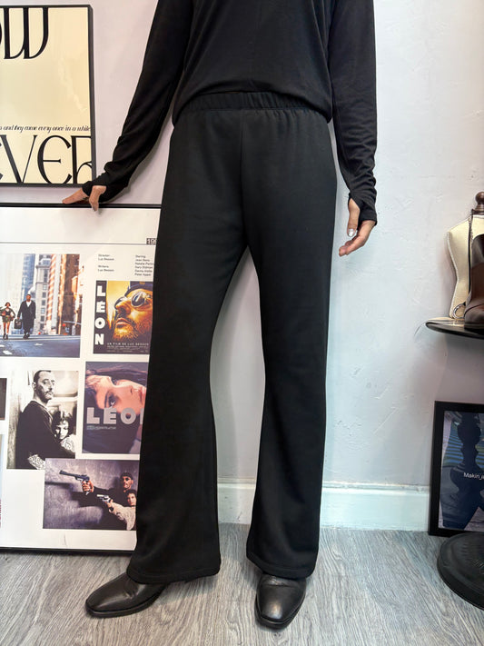 Space cotton slim fleece pants #00075