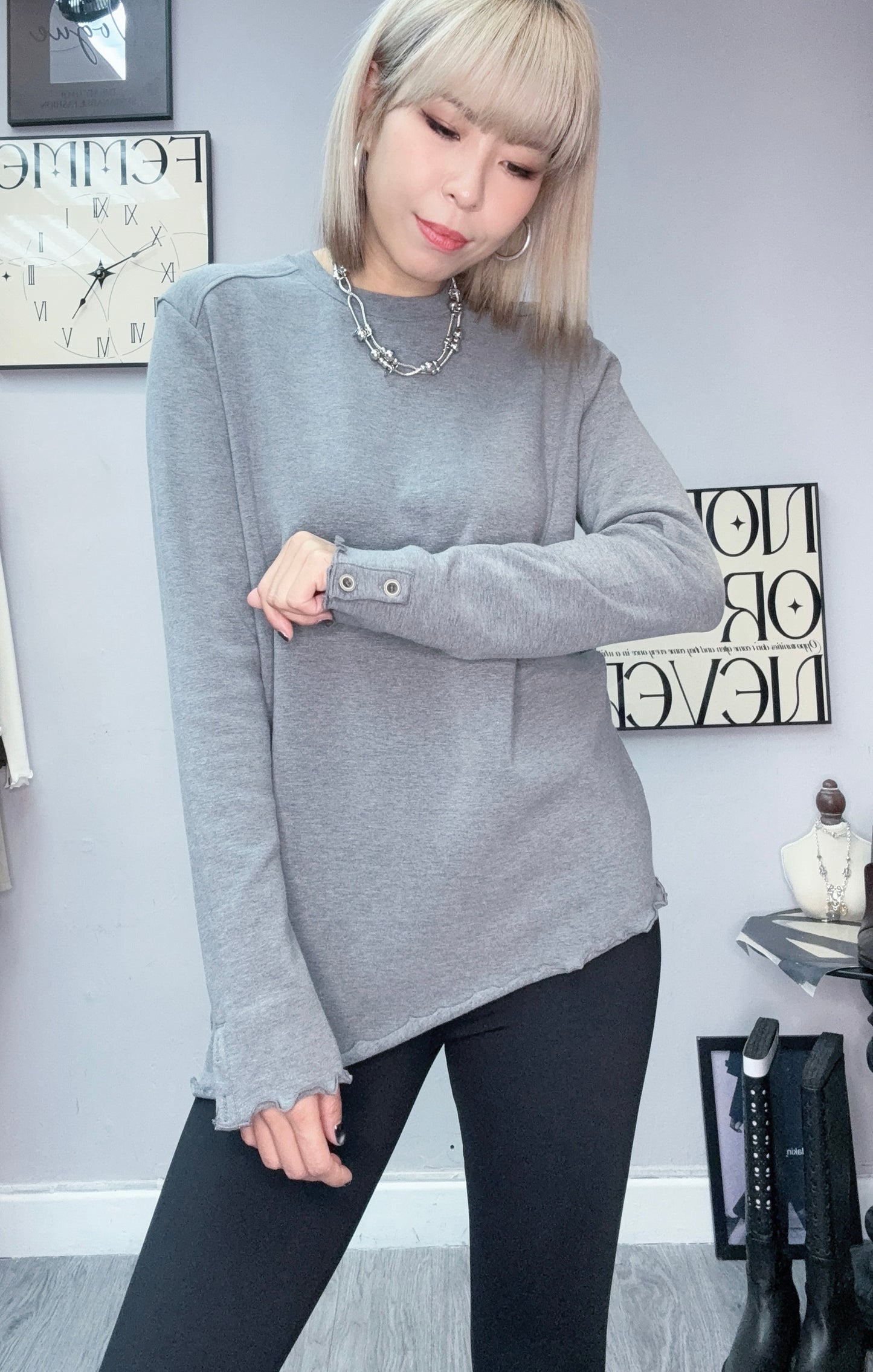 Sleeves buttons tee #00139