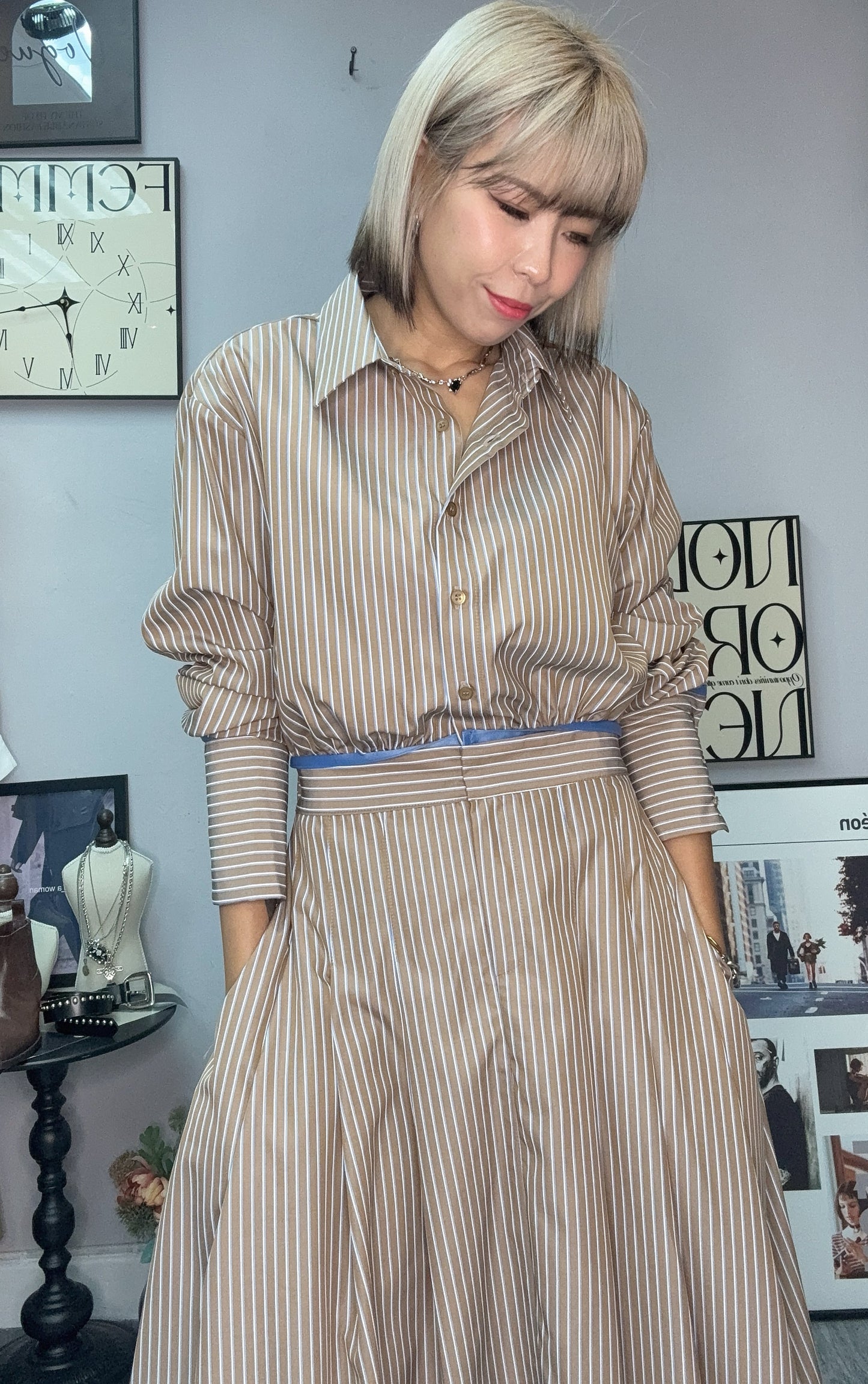 Striped shirt dress