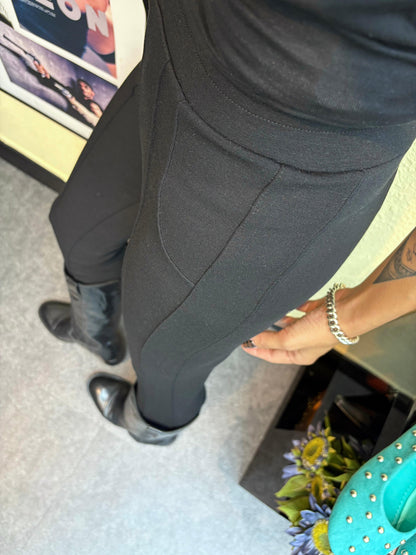 Side white words tight pants#00966