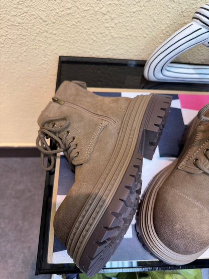 Suede Chucky combat boots