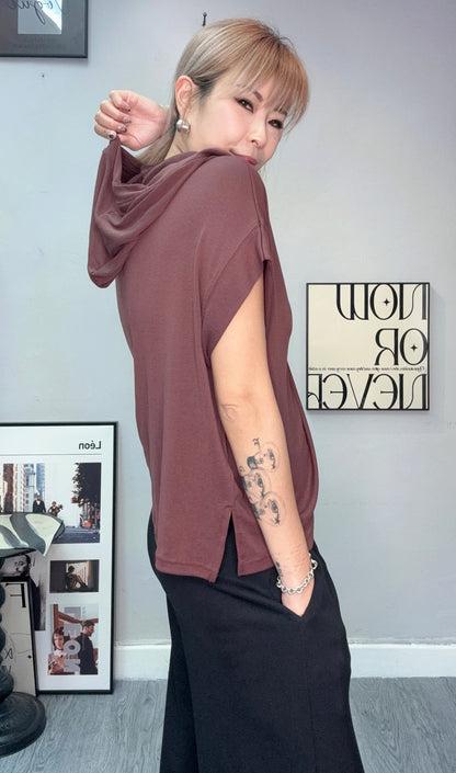 （-30%off)With hat softy cap sleeves tee #00732