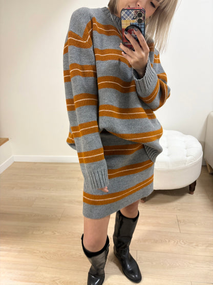 Striped knit set #00150