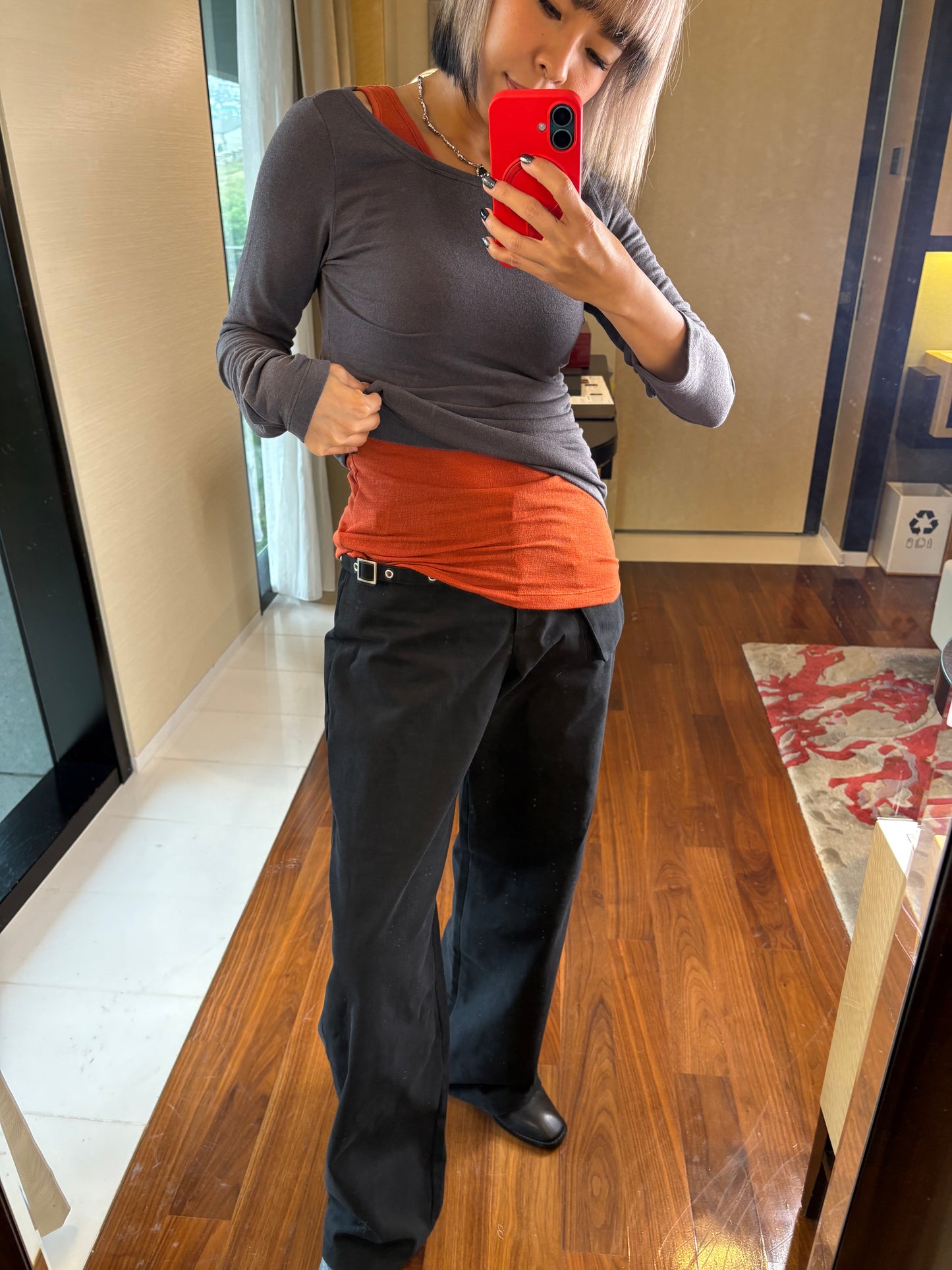 Back ribbon two pieces cotton tee