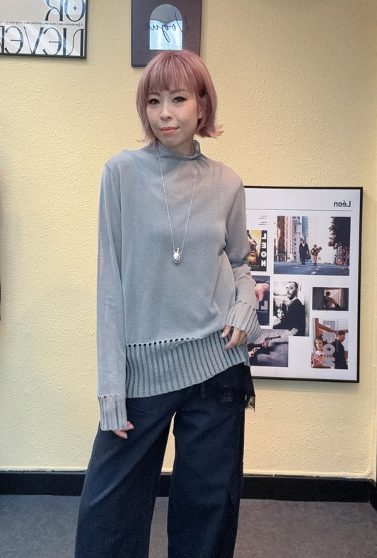 Lantern feet knitted top #00857